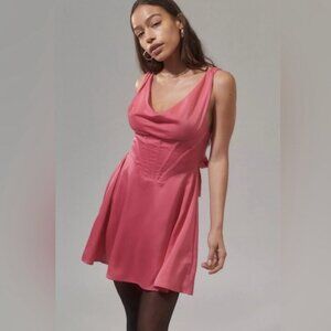 NWT Urban Outfitters UO Helena Satin Corset Mini Dress